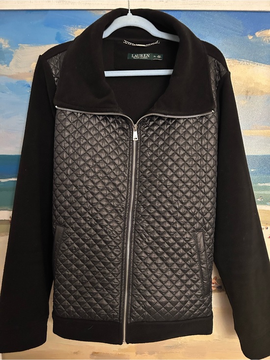 Ralph Lauren Jackets & Blazers - Ralph Lauren Black Quilted. Zip-Front Jacket with soft fabric like Fleece